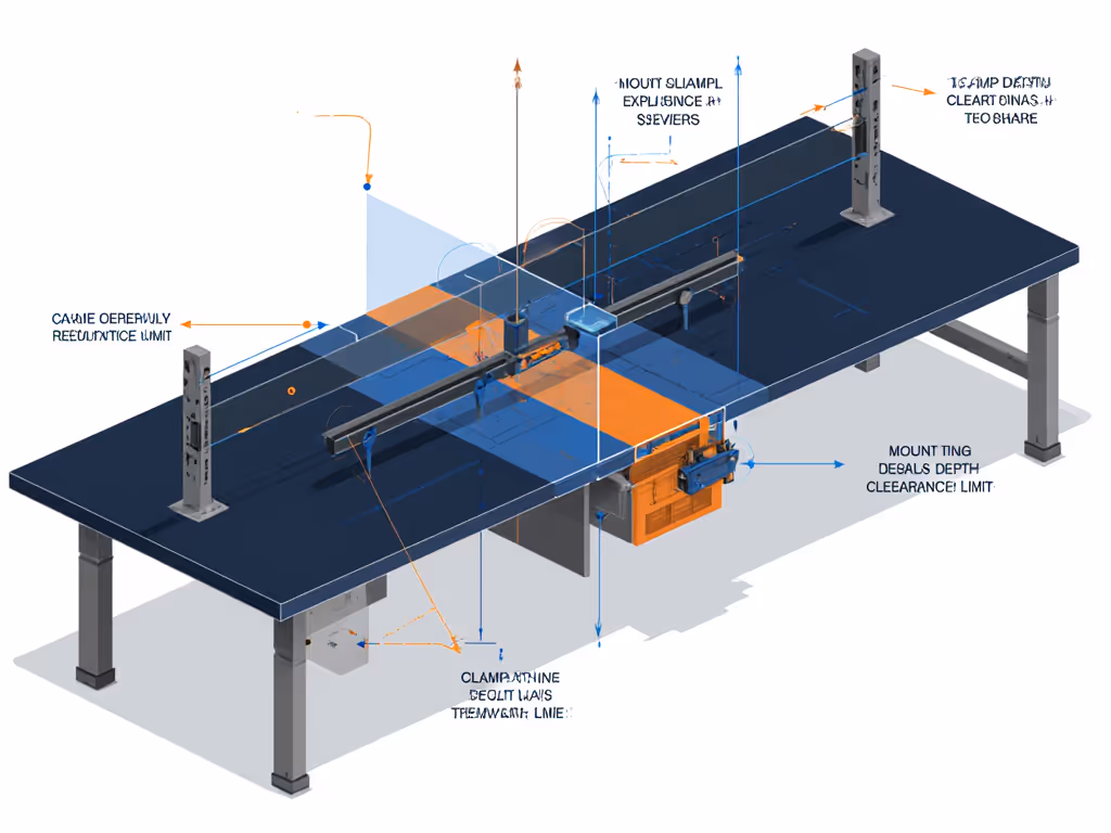 collision_mapping_diagram_showing_desk_crossbar_interference_with_clamp_depth