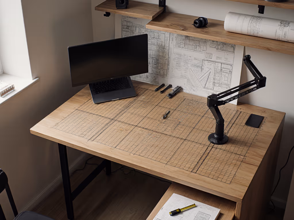 Compact Workspace: Grid-Planned Dimensions Guide