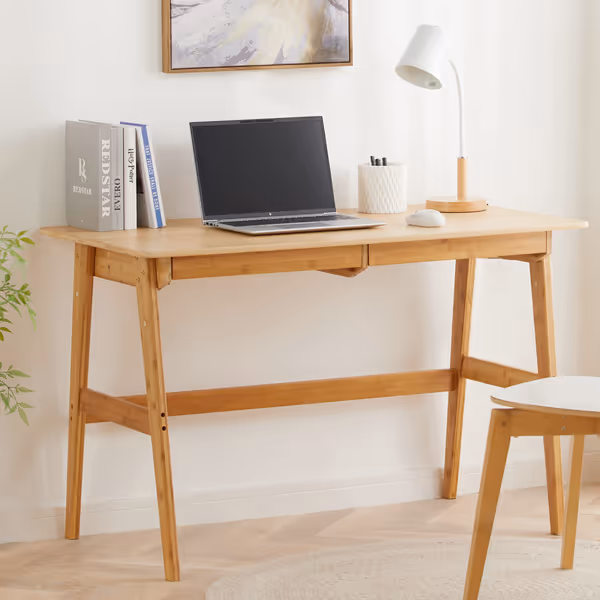 Nnewvante 46" Bamboo Home Office Desk