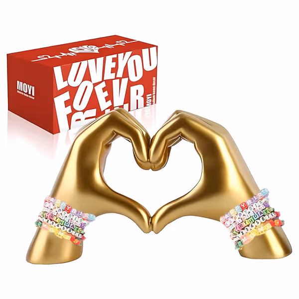 MOYI Gold Heart Hands Sculpture